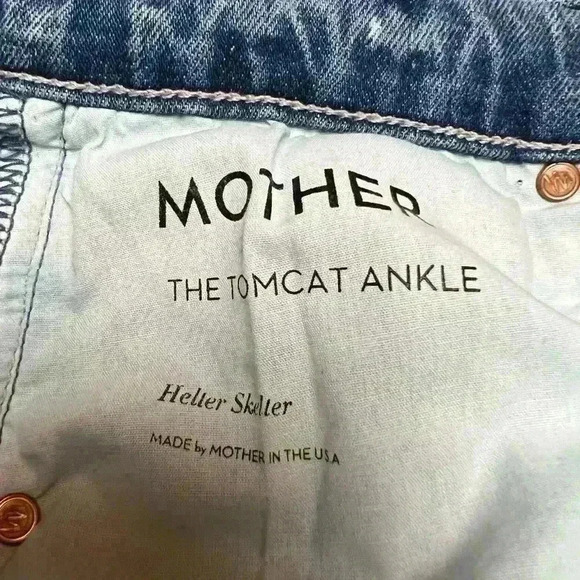 Mother the Tomcat Ankle in Helter Skelter Lightning Bolt Jeans - Size 26 - Picture 8 of 11